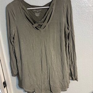 American Eagle Outfitters Green Relaxed Cut Out Tunic